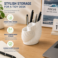 Support de brosse à dents en forme de coquille, organisateur de comptoir de salle de bain en PP, support de rangement multi-compartiments pour dentifrice, pour lavabo de vanité