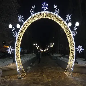 Outdoor LED 3D Large Arch Motif Light For Garden Christmas Light Decoration