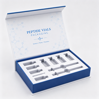 Boîte de flacons personnalisée de haute qualité avec logo, en forme de livre, à couvercle rabattable, en carton rigide, pour flacons d'huiles essentielles, peptides, emballage