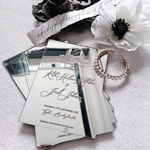 Inviti di Nozze Trasparenti con <span class=keywords><strong>Nomi</strong></span> Incisi al Laser su Cristallo Dorato, Stampa Letterpress e Design alla Moda - Product Image 2
