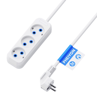 Multiprise PHEIYON 3 prises 10A 2300W, rallonge UE avec prises largement espacées et trous de fixation murale pour hôpitaux et bureaux à domicile