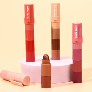 Lápiz Labial 4 en 1 de Alta Pigmentación, Sombra de Ojos MISS <span class=keywords><strong>LARA</strong></span>, Set Hidratante e Impermeable - Acabado Mate y Terciopelo, Cuatro Colores, Rubor Mineral en Polvo - Product Image 2