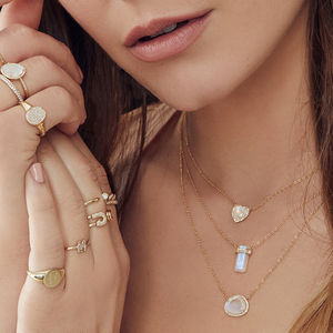 Collar de piedra lunar con engaste de bisel chapado en oro rosa de 18K, plata de ley natural en bruto, joyería para bodas y fiestas - Product Image 5