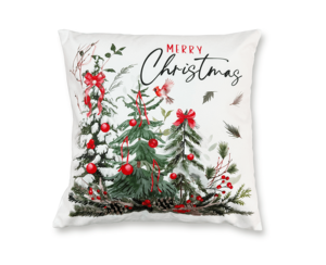 Capa de Almofada Personalizada com Estampa de Caminhão Pickup Vermelho de Natal em Cartoon, 100% Poliéster, Fecho de Zíper, Lavável para o Lar - Product Image 3