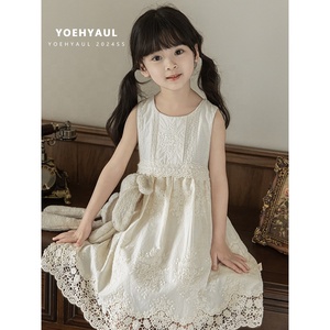 YOEHYAUL CX0014 estate fabbrica senza maniche ricamo bambini <span class=keywords><strong>vestito</strong></span> all'ingrosso personalizzato bambino <span class=keywords><strong>1</strong></span> <span class=keywords><strong>anno</strong></span> ragazze cotone <span class=keywords><strong>vestito</strong></span> estivo - Product Image 1
