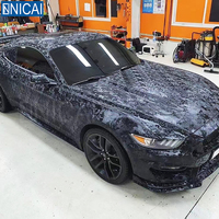 Hot Shadow Ghost Pattern Car Film Black Sliver Gold Matte Glossy Car Wrap Sticker Car Vinyl Wrap Film