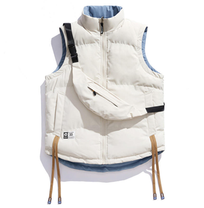 Chalecos casuales de invierno para hombre y mujer, tejido de punto grueso, cierre de cremallera, algodón reversible, ropa juvenil de talla grande - Product Image 5