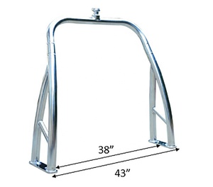 Barre de remorquage pour ski nautique en aluminium poli de 2,25'' pour bateaux pontons - Product Image 1