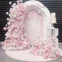 Toile de fond élégante personnalisée pour mariage support de fête en PVC décoration de scène pour événement réception de mariage toile de fond à arc ouvert