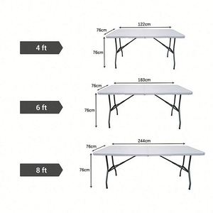 Pack Solid White Nonwoven Rectangular Tablecloths 6ft Stain Wrinkle Resistant Washable Polyester Customizable for - Product Image 3
