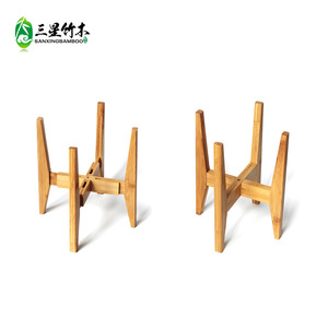 Bamboo minimalist Nordic style balcony potted plant <b>shelf</b>, adjustable flower <b>rack</b>, multi-tiered floor-standing flower pot - Product Image 3