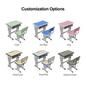 Meubles de classe pour enfants, meubles d'école primaire réglables en hauteur, ensemble bureau et <span class=keywords><strong>chaise</strong></span> pour élèves, tables et chaises d'école en MDF - Product Image 6