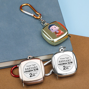 Probon Mini Steel Tape Measure 2m x6mm Promotional Gift With Carabiner For Advertising - Product Image 1
