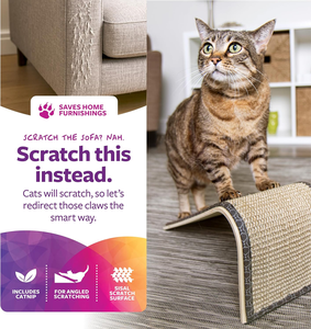 Sisal Angle <b>Ramp</b> <b>Cat</b> Scratcher, Natural Woven Sisal Surface & Stable Wooden Structure with Organic Catnip - Product Image 2