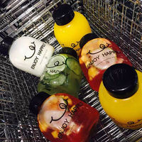 Botol Minuman PET Bentuk Silinder dengan Tutup Sekrup Anti Bongkar 610ml, Grade Makanan, untuk Jus dan Minuman Lainnya