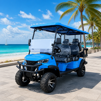 Voiturette de golf électrique 6 places, châssis en acier, pièces en plastique ABS, moteur 4 kW, autonomie 100 km, commande en gros
