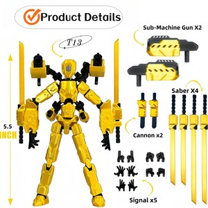 Décorations de bureau Robot imprimé en 3D Multi-articulé Mobile <span class=keywords><strong>Titan</strong></span> T13 Figurine d'action pour les amateurs de jeux - Product Image 5