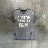 T-shirts amples vintage de fabricant chinois, 280 g/m², en coton vieilli de haute qualité, avec logo imprimé personnalisé, effet délavé