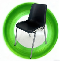 Chaise empilable moderne en plastique PP chromé – Écologique, légère, pour école, salle de classe, formation, église, bureau, salle à manger, concert