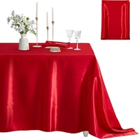 Nappe en polyester satiné couleur unie 152x213cm pour mariage, fête, anniversaire, hôtel, restaurant, vente en gros