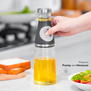 Distributeur d'huile d'olive et de <span class=keywords><strong>vinaigre</strong></span> <span class=keywords><strong>comestible</strong></span> de cuisine avec mesures pour bouteilles en verre de 500ml Ensemble de luxe - Product Image 2