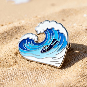 Alfileres personalizados de esmalte de playa y Océano | Fabricante de insignias de metal con tema de <span class=keywords><strong>mar</strong></span> de verano - Product Image 2