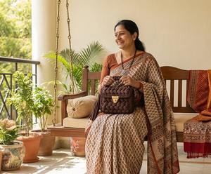 Chocolate Brown <b>Braided</b> Handmade Purse Ethnic Stylish Pearl Two Straps Purse Cotton <b>Cord</b> Weaving for Women's Mini Bags - Product Image 6