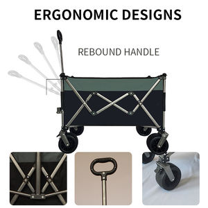 Chariot pliable industriel d'extérieur, roues silencieuses, shopping, montage facile, porte-gobelets, camping, rangement extensible, parc, capacité de 80 kg - Product Image 4