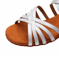 Confortable marron clair cubain talon bas Satin chaussures de danse adolescentes/enfants salle de bal pratique latine peau de vache supérieure daim