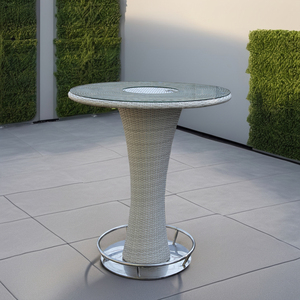 OSMEN Canton Tower-Mesa <span class=keywords><strong>de</strong></span> Bar alta para exteriores, mesa <span class=keywords><strong>de</strong></span> mimbre o ratán <span class=keywords><strong>de</strong></span> metal con soporte para hielo para terraza <span class=keywords><strong>de</strong></span> jardín - Product Image 2