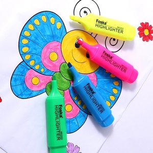 Canetas iluminadoras de <span class=keywords><strong>5</strong></span> estrelas curvas, produto chinês, conjunto de 6 cores para sala de aula, escritório e loja - Product Image 4