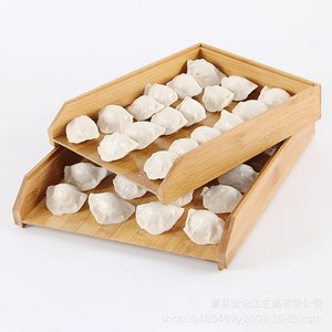 Wooden Stackable Dumpling <b>Tray</b> Rectangle Shape For Kitchen <b>Storage</b> Home Use - Product Image 5