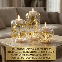Portavelas de Vidrio Borosilicato, Portavelas de Luz Ambiental, Decoración para Spa, Yoga, Navidad, Mesa, Venta al por Mayor, Regalos para el Hogar