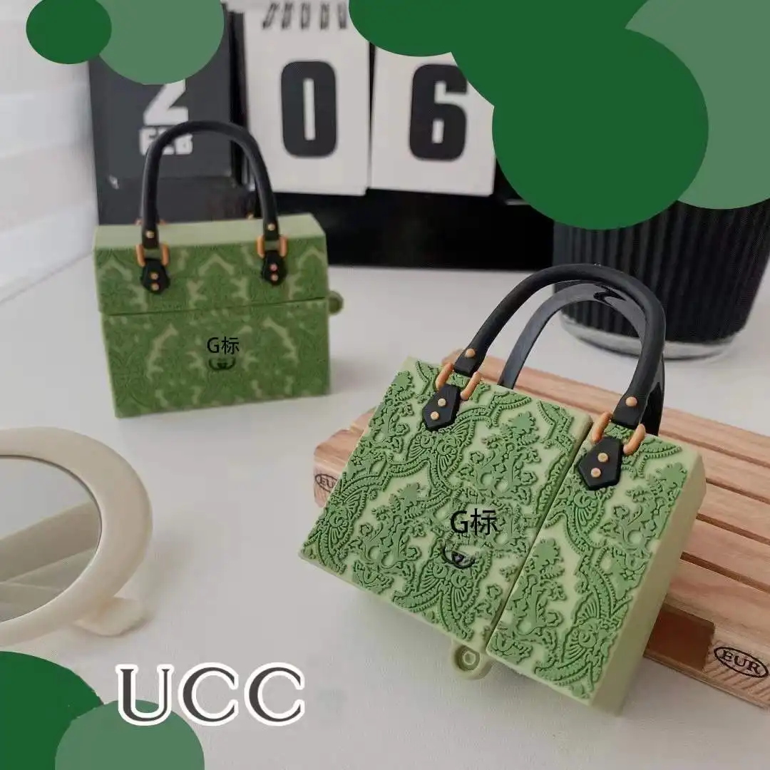 Green Luxury Purse Bag 3D Shape Designer Custom Girl Case for airpod pro cover