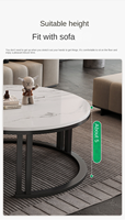 Mesa de Centro Extensible de Acero Inoxidable para Sala de Estar Moderna, con Almacenamiento y Superficie de Piedra, Alta Calidad, Gran Venta 2025