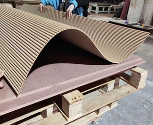 Bán buôn E1 1220*2440 mét linh hoạt đồng bằng <span class=keywords><strong>MDF</strong></span> <span class=keywords><strong>Panel</strong></span> tường 3D khắc sóng Hội Đồng Quản trị để trang trí - Product Image 1