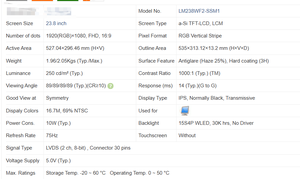 จอแสดงผล LCD <span class=keywords><strong>AIO</strong></span> ขนาด 23.8 นิ้ว IPS FHD รุ่น LM238WF5-SSG2  LM238WF5-SSB1 LM238WF2-SSM1 - Product Image 5