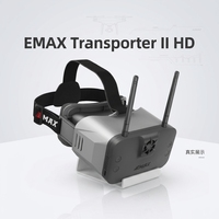 Gafas FPV EMAX Transporter II HD con Pantalla de 4.45 Pulgadas 720P, Receptor de Doble Antena de 5.8G 10CH, DVR Integrado y Batería de 2200mAh