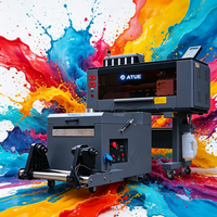 ATUE A3 Printer DTF/DTG Otomatis Berkualitas Tinggi XP600 2*PCS Tinta Pigmen 4 Warna Film PET Baru Garansi 1 Tahun