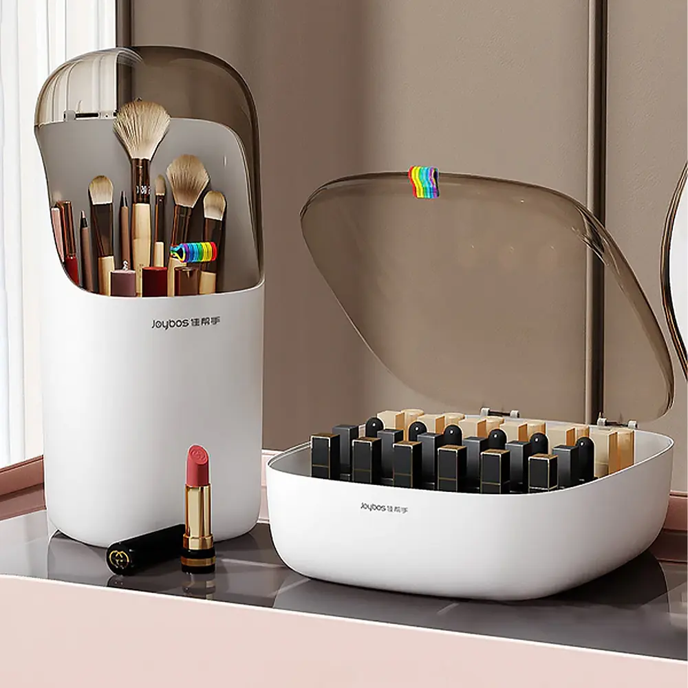 Joybos Make-Up Borstel Houder Organizer Plastic Cosmetisch Nieuw Ontwerp Stofdicht Draagbare Goedkope Luxe Opbergdoos