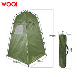 เต็นท์อาบน้ำ WOQI ขนาด 120x120x195 ซม. กันน้ำ เต็นท์เปลี่ยนเสื้อผ้าแบบพกพาสำหรับใช้งานกลางแจ้ง พร้อมเสา สมอบก เชือก สีเขียวทหาร - Product Image 5