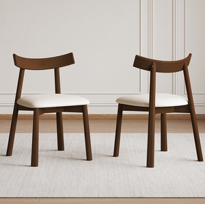 Ensemble de 2 chaises de salle à manger modernes avec cadre en bois massif, design ergonomique sans accoudoirs, coussins épais en PU, durables et écologiques pour la maison et l'hôtel - Product Image 4