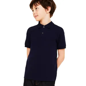 Casual Style Polo T-Shirts for Kids Solid Pattern Woven Fabric for Baby Boy and Boys