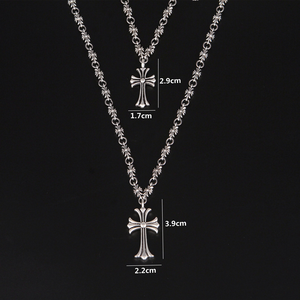 Collana Vintage Gotica Punk con Pendente a <span class=keywords><strong>Croce</strong></span> Fiammeggiante e Cuore Crociato per <span class=keywords><strong>Uomo</strong></span> - Product Image 4