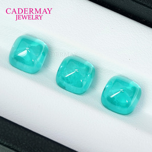 Cadermay Synthetic Yttrium Aluminum Garnet Square Loose Stone Paraiba Color 8x8mm For Jewelry Making - Product Image 1
