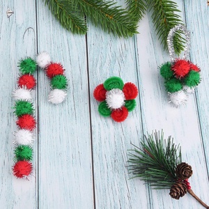 ลูกบอลปอมปอมกลิตเตอร์คริสต์มาสทำมือ DIY ขนาดเส้นผ่านศูนย์กลาง 10 มม. 20 มม. 25 มม. ทำจากโพลีโพรพิลีน PVC สีสันสดใส นุ่มฟู สำหรับงานฝีมือเย็บปักถักร้อย - Product Image 4