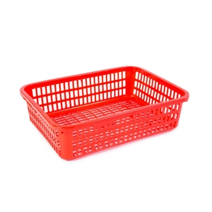 High Quality PE Plastic Rectangular Storage <b>Basket</b> Hollow Ventilated Colander Tray <b>Stackable</b> Organizer <b>Basket</b> with Side Handles - Product Image 6