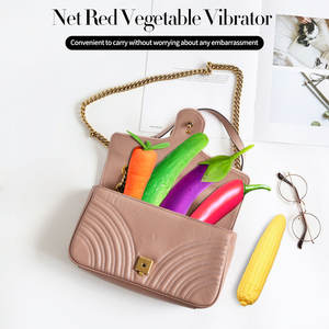 Silicone ricaricabile impermeabile G stimolatore a forma di clitoride cetriolo mais carota melanzane peperoncino a forma di frutto vibratore Dildo - Product Image 2