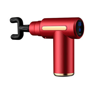 Mini pistola de masaje eléctrica de mano portátil con 4 cabezales, masajeador muscular de cuerpo profundo con vibración, potenciador deportivo - Product Image 6