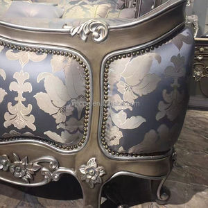 Palais italien meubles français bois massif sculpté peinture craquelée rococo 2m lit double 1.8m mariage sculpté lit traîneau - Product Image 4